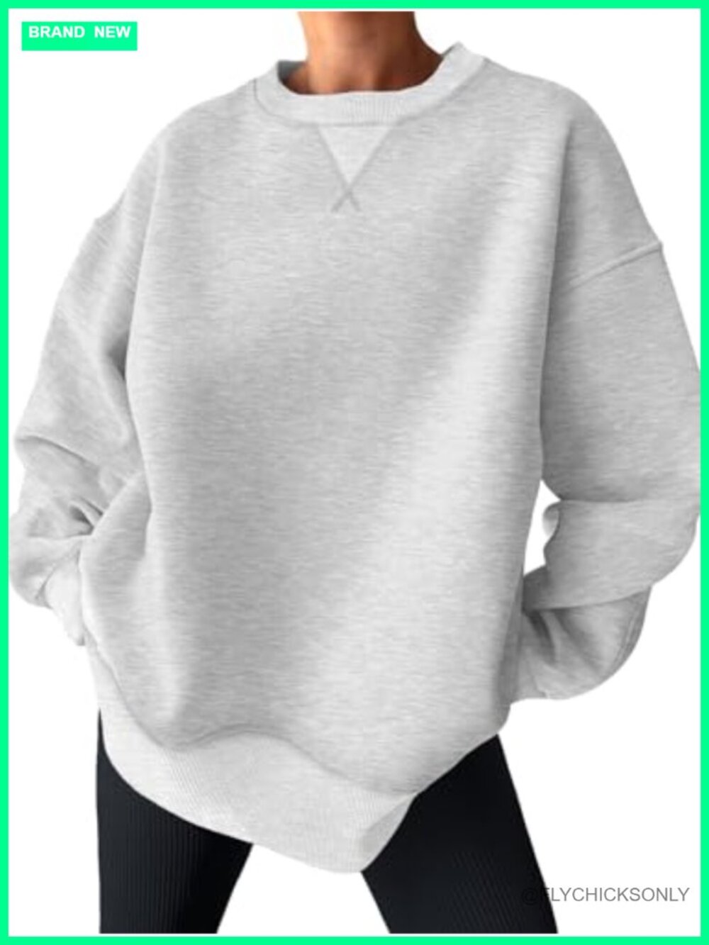 Oversized Crewneck Sweatshirt Color Block Pullover Fall